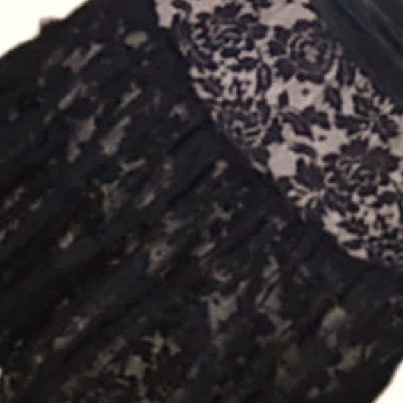 🕷️ Victorian Gothic Black Floral Lace Racerback Flounce Mini Dress - SJ - Picture 9 of 9